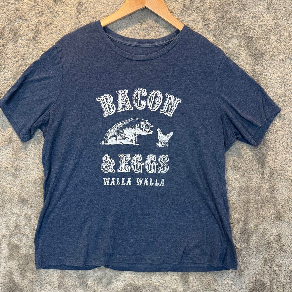 Walla Walla T Shirt Graphic Tee Bacon & Eggs Pig Chicken Men Women XL